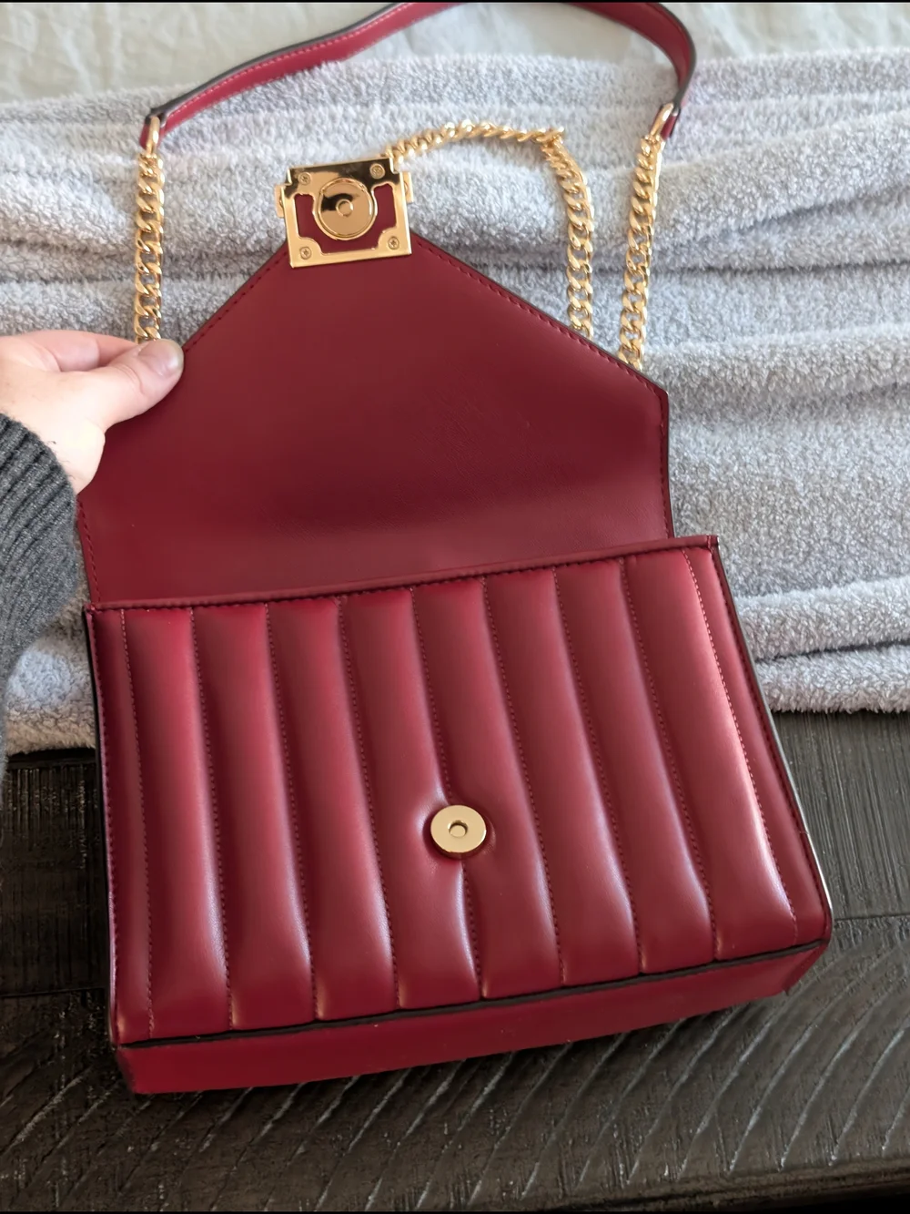 Michael Kors Whitney Red Nappa Leather Quilted Shoulder Crossbody Bag